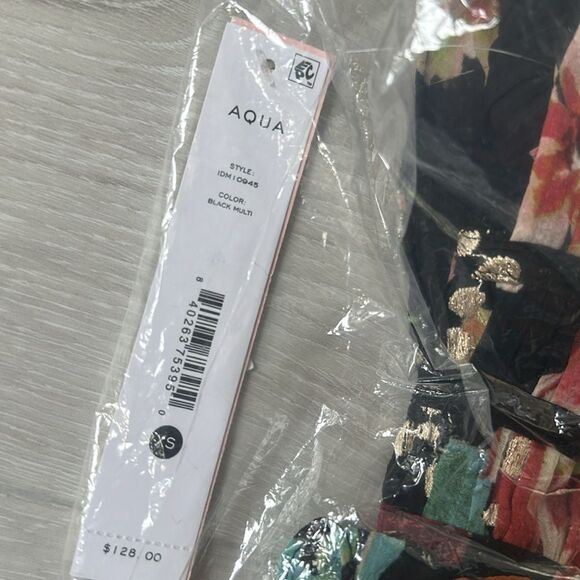 Aqua Ruffled maxi dress Exclusive black size XS NWT in packaging - Picture 9 of 9